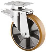 3642itp200p63-flat Tente Braked Swivel Castor Wheel, 600kg Capacity, 200mm Wheel