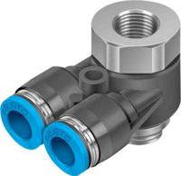 qsytf-g18-6 Festo Y Threaded Adaptor Push In 6 mm, G 1/8 Male to G 1/8 Female, Threaded-to-Tube Connection Style, 186213