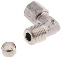 1809-08-13 Legris Stainless Steel Pipe Fitting, 90° Elbow, Male BSPT 1/4in