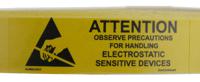 alabel58x2 SCS Black, Yellow Paper ESD Label, Observe Precautions for Handling Electrostatic Sensitive Devices-Text 16 mm x 51mm