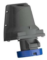 2cma101213r1000-216ers6w Amphenol Industrial, Easy & Safe IP67 Blue Wall Mount 2P + E Right Angle Industrial Power Socket, Rated At 16A, 230 V
