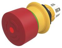 61-64514257 EAO 61 Compact Series Twist Release Illuminated Emergency Stop Push Button, Panel Mount, 16mm Cutout, 2NC, IP67, IP69K