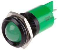 211-134 RS PRO Green Panel Mount Indicator, 24V ac/dc, 22mm Mounting Hole Size, Solder Tab Termination