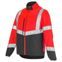 la-3hvn3pi-2235-6 Cepovett Safety 3HVN3PI Charcoal/Red Unisex Hi Vis Jacket, XXXL