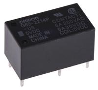 g6b-2214p-us-dc5 Omron PCB Mount Power Relay, 5V dc Coil, 5A Switching Current, DPST