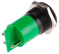 211-134 RS PRO Green Panel Mount Indicator, 24V ac/dc, 22mm Mounting Hole Size, Solder Tab Termination