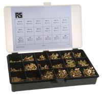 100-282 RS PRO Brass 2061 Piece Slot Drive Screw/Bolt, Nut & Washer Kit