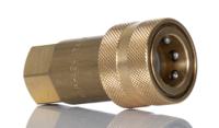 768-5825 RS PRO Brass Female Hydraulic Quick Connect Coupling, BSP 3/8 Female