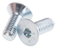 822-9271 RS PRO Bright Zinc Plated Steel Hex Socket Countersunk Screw, DIN 7991, M10 x 25mm