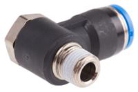 qslv-18-8 Festo QS Series Elbow Threaded Adaptor, R 1/8 Male to Push In 8 mm, Threaded-to-Tube Connection Style, 153089