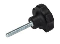 199-272 RS PRO Black Thermoplastic Multiple Lobes Clamping Knob, M6, Threaded Mount