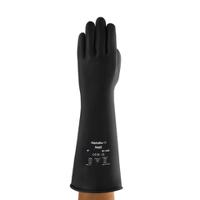 87104095 Ansell AlphaTec Black Polyamide Latex Work Gloves, Size 9.5, Latex Coating
