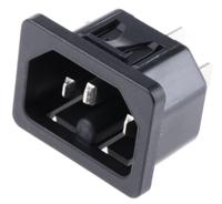 61104315 Schurter C16 Panel Mount IEC Connector Male, 15A, 250 V