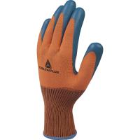 ve733or09 Delta Plus VE733 Blue, Orange Polyester Polyester Work Gloves, Size 9, Latex Coating