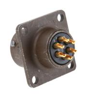 kpt02e10-6p ITT Cannon, KPT, Copper Alloy 6 Way Box Mount MIL Spec Circular Connector Receptacle, Pin Contacts,Shell Size 10,