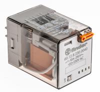 601282300040 Finder Plug In Power Relay, 230V ac Coil, 10A Switching Current, DPDT