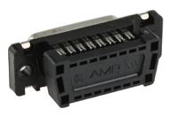 1658612-3 TE Connectivity Amplimite HDF-20 15 Way Right Angle Cable Mount D-sub Connector Socket, 2.76mm Pitch