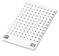 08041830001 Phoenix Contact, 8:FORTL.ZAHLEN 1-10, SK 5/3 Marker Card for use with Terminal Block Width 5 mm