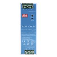 ndr-120-24 MEAN WELL NDR Switched Mode DIN Rail Power Supply, 90 → 264V ac ac Input, 24V dc dc Output, 5A Output, 120W