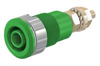 233020-25 Staubli Green Female Banana Socket, 4 mm Connector, Solder Termination, 32A, 1000V, Gold Plating