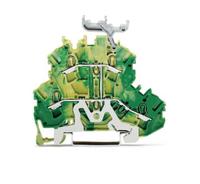 2002-2237 WAGO  TOPJOB S, 2002 Series Green/Yellow, 2.5mm², Double-Level, Push-In Cage Clamp Termination, ATEX
