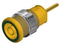 972359188 Hirschmann Test & Measurement Green/Yellow Female Banana Connector, 4 mm Connector, Solder Termination, 24A, 1kV, Gold