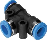 qsmt-2 Festo QS Series Tee Tube-to-Tube Adaptor, Tube-to-Tube Connection Style, 133034