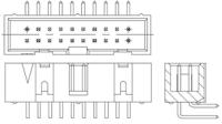 1761682-3 TE Connectivity AMP-LATCH Series Right Angle Through Hole PCB Header, 10 Contact(s), 2.54 mm Pitch, 2 Row, Shrouded