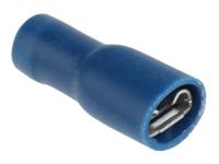 208-2470 RS PRO Blue Insulated Female Spade Connector, Double Crimp, 4.8 x 0.8mm Tab Size, 1.5mm² to 2.5mm²