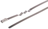743-6333 RS PRO Cable Tie, Zig Zag, 100mm x 4.6 mm, Metallic 316 Stainless Steel, Pk-100