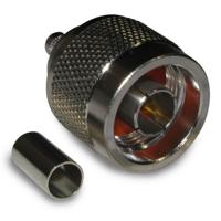 172100 Amphenol RF Plug Cable Mount N Connector, Crimp Termination, Straight Body