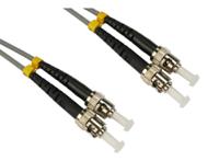 284-6862 RS PRO ST to ST Duplex Multi Mode OM1 Fibre Optic Cable, 3mm, Grey, 4m