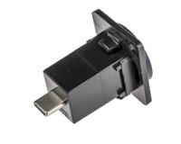 143-8923 RS PRO Straight, Panel Mount, Female to Male- Dual Port Type C USB Connector