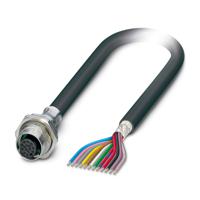 1442188 Phoenix Contact Female 12 way M12 to 12 way Free End Sensor Actuator Cable, 1 m