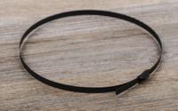 547-4333 RS PRO Cable Tie, Roller Ball, 360mm x 4.6 mm, Black Polyester Coated Stainless Steel, Pk-100