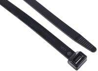 811-1675 RS PRO Cable Tie, 550mm x 12.7 mm, Black Nylon, Pk-100