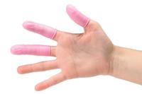 51-675-0097 EUROSTAT Pink Latex Finger Cots, Size M, 1440 per pack