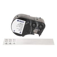 m5-34-427 Brady B-427 on Black on White, Transparent Label, 38.10 mm Width, 38.10mm Label Width