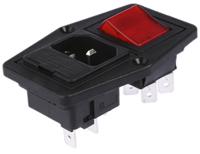 bvb01z000011 Bulgin C14 Panel Mount IEC Connector Male, 10A, 250 V, Fuse Size 5 x 20mm