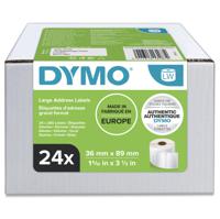 s0722390 Dymo White Label Roll, 89mm Width, 36mm Height, 260Per Roll Qty