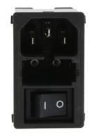 kmf1119111 Schurter 10A, 250 V ac Male Snap-In Filtered IEC Connector 2 Pole KMF1.1191.11, Solder 2 Fuse