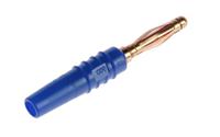 222618-23 Staubli Blue Male Banana Plug, 2mm Connector, Solder Termination, 10A, 30 V, 60V dc, Gold Plating