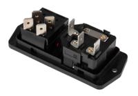 bva01z000011 Bulgin C14 Panel Mount IEC Connector Male, 10A, 250 V, Fuse Size 5 x 20mm