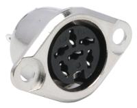 491-116 RS PRO 6 Pole Din Socket, 1A, 100 V ac, Push Lock, Female, Chassis Mount
