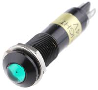 609-1222-140f Dialight Green Indicator, 24V dc, 9mm Mounting Hole Size, Solder Tab Termination