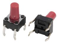 skhhbsa010 Alps Alpine Red Stem Tactile Switch, SPST 50 mA @ 12 V dc 9.5mm Surface Mount