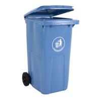 236-4385 RS PRO 120L Blue Flip Polypropylene Dustbin