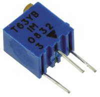 t63yb105kt20 1MΩ, Through Hole Trimmer Potentiometer 0.06W Top Adjust Vishay, T63