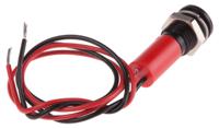 723-9549 RS PRO Red Panel Mount Indicator, 24V dc, 8mm Mounting Hole Size, Lead Wires Termination, IP67