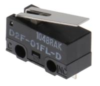 d2f-01fl-d Omron Hinge Lever Micro Switch, Solder Terminal, 100 mA @ 30 V dc, SPDT, IP40
